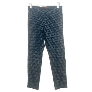 KRAZY LARRY Blk/Gry Geometric Pull On Pants‎